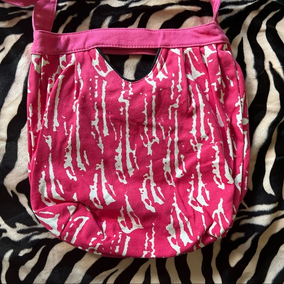 Volcom Pink/White Cotton Bucket Purse/Crossbody Bag from early 2000’s Y2K/Surf - Picture 7 of 14
